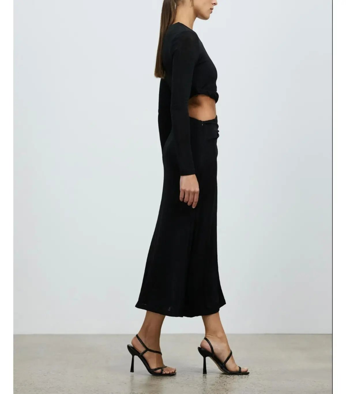MISHA Arma Cut Out Midi Dress Black Size 6/XS photo 2