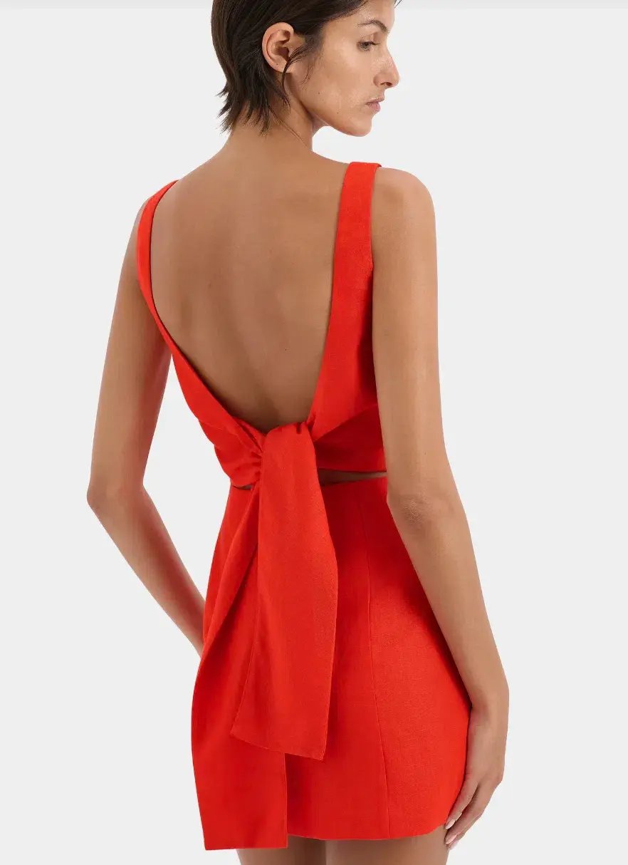 Sir the Label Iris Tie Mini Dress Red Size 6 photo 5
