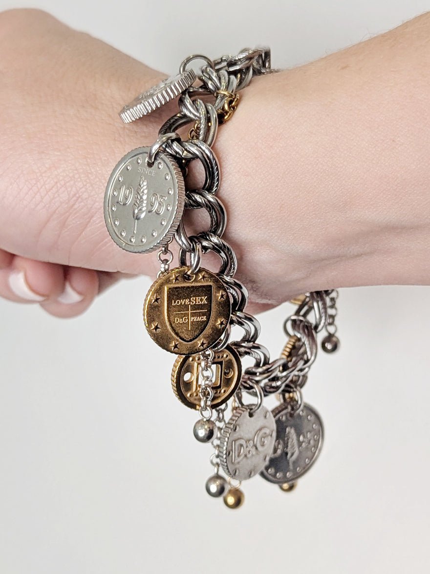Dolce & Gabbana Silver & Gold Coin Charm Bracelet photo 3