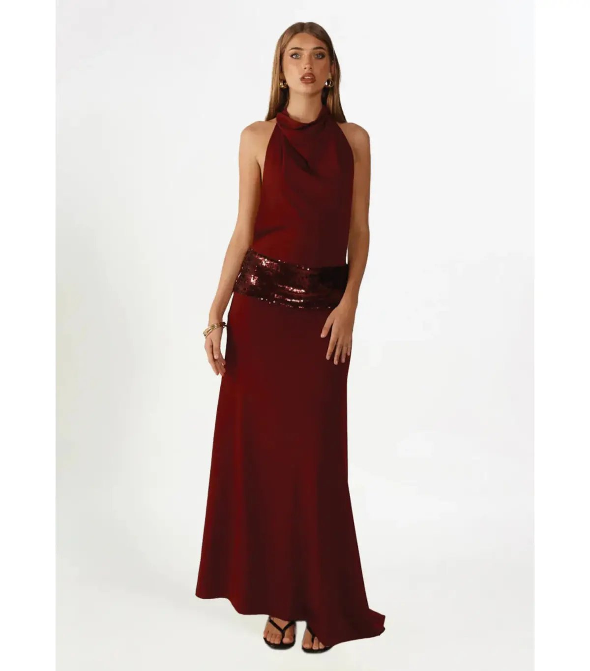 Ance Gria Adele Maxi Gown in Wine Size AU 8 photo 2