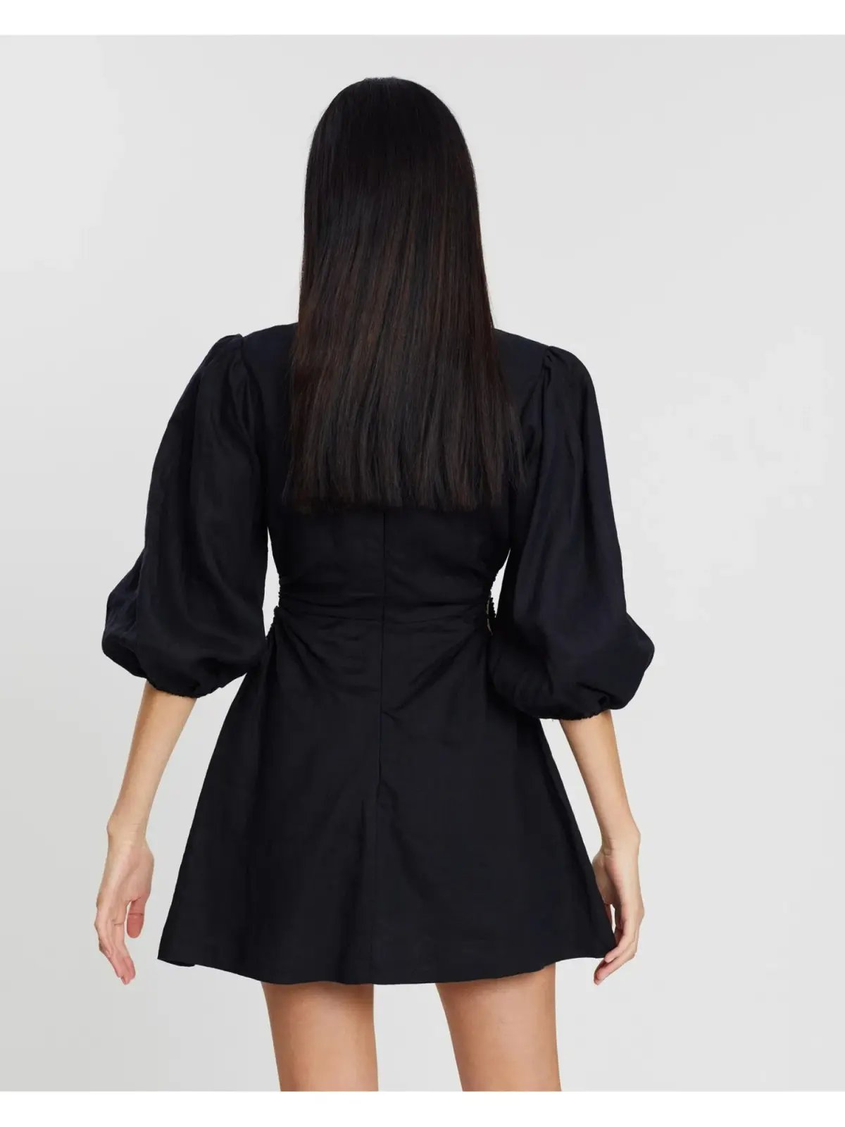 Bec & Bridge Lottie Puff Sleeve Mini Dress Black Size AU 6 photo 3