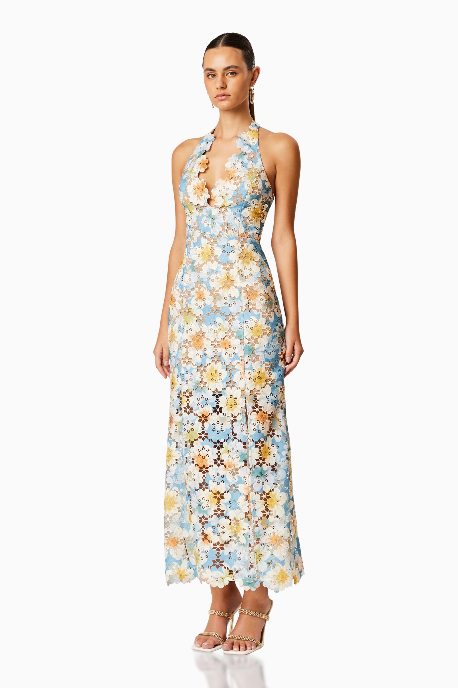 ELLIATT NESTING FLORAL LACE MAXI DRESS - MULTI photo 6