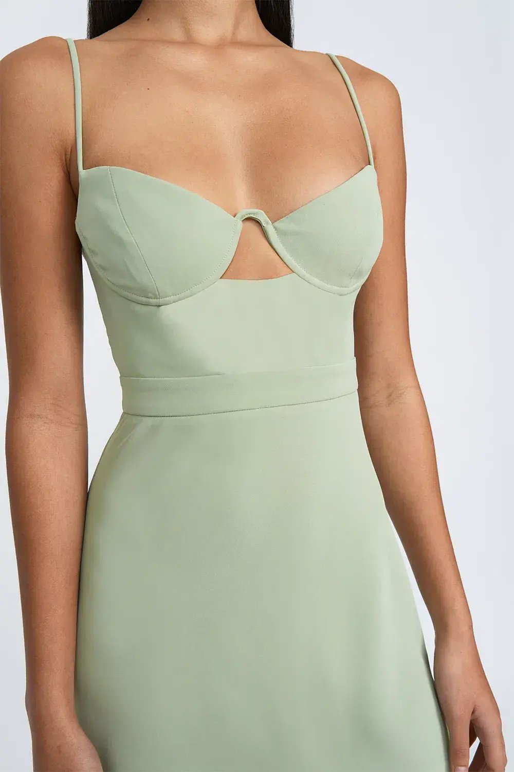 By Johnny Callia Wire Midi Dress Green Size 10 photo 2