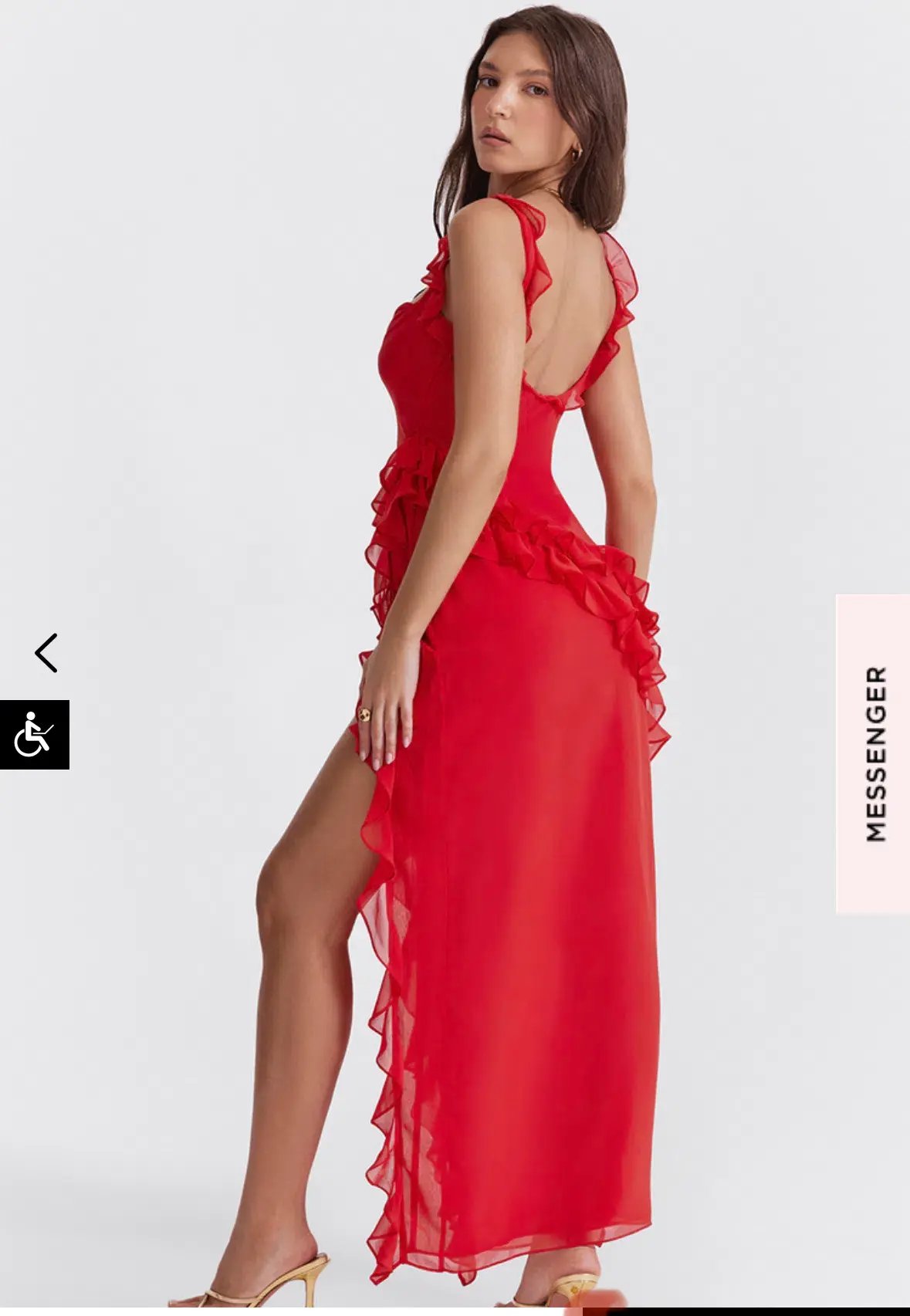House Of Cb Ariela Red Ruffle Backless Dress Cherry In Size S/Au 8 photo 9