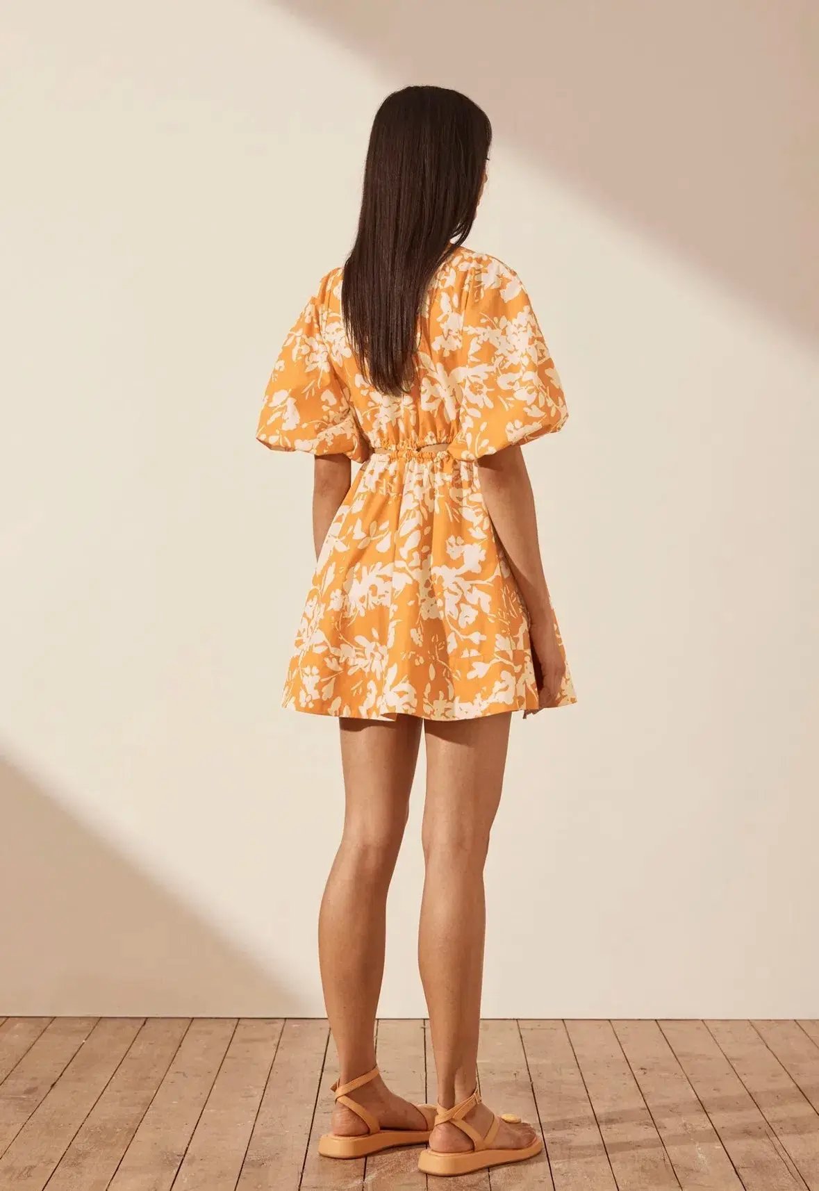 Shona Joy Mirella Mini Dress Orange Floral Size 8 photo 3