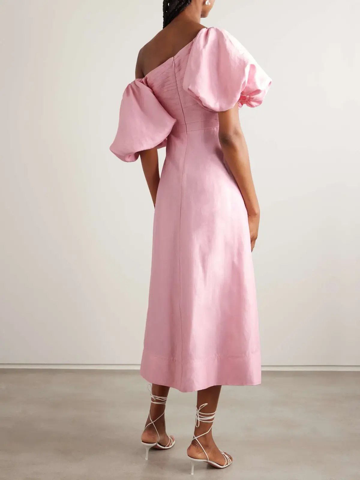 Aje Cadence Ruched Midi Dress in Ballerina Pink Size 10 photo 3