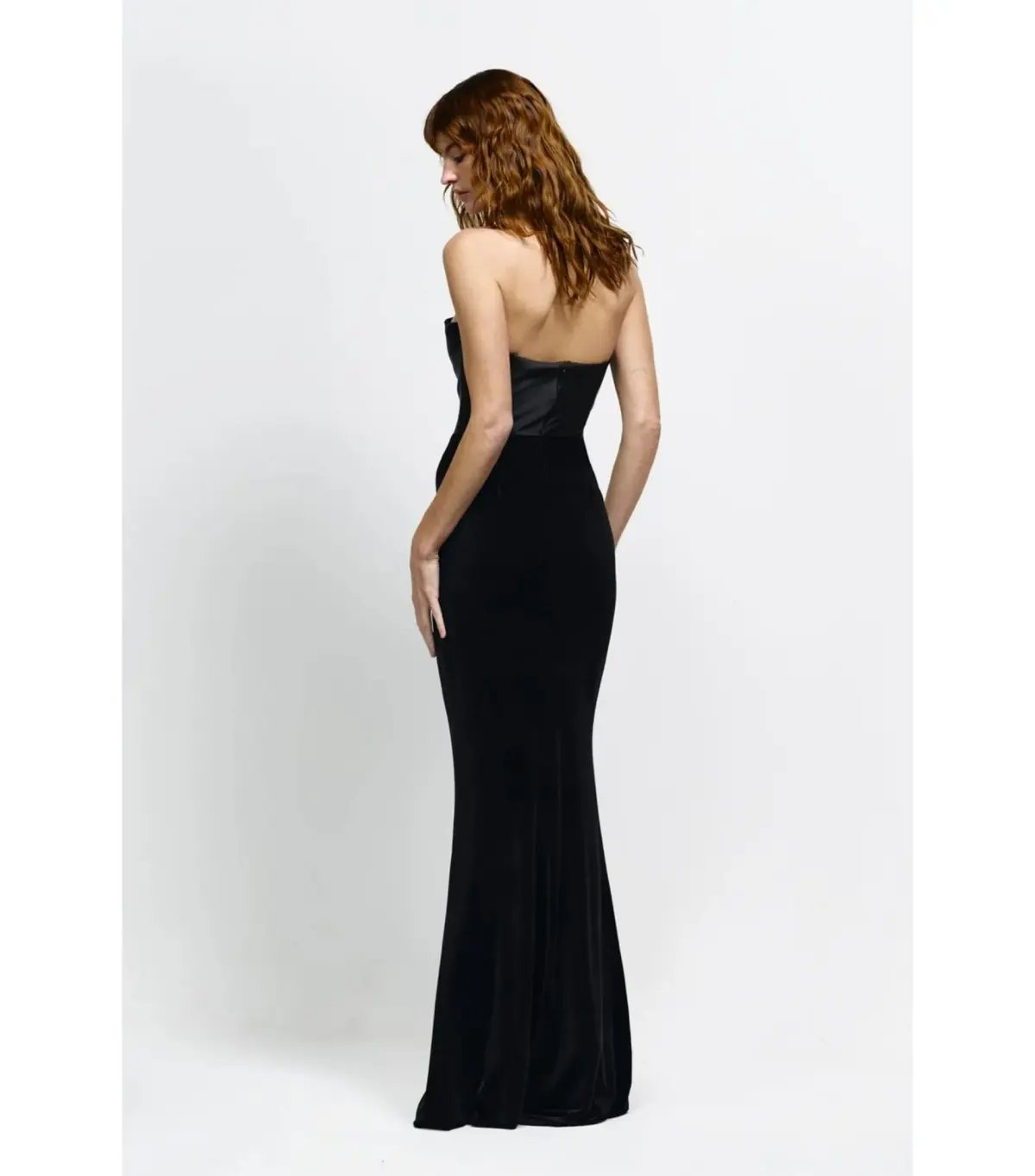 Effie Kats Lakely Maxi Gown in Black Velvet Size AU 8 photo 2