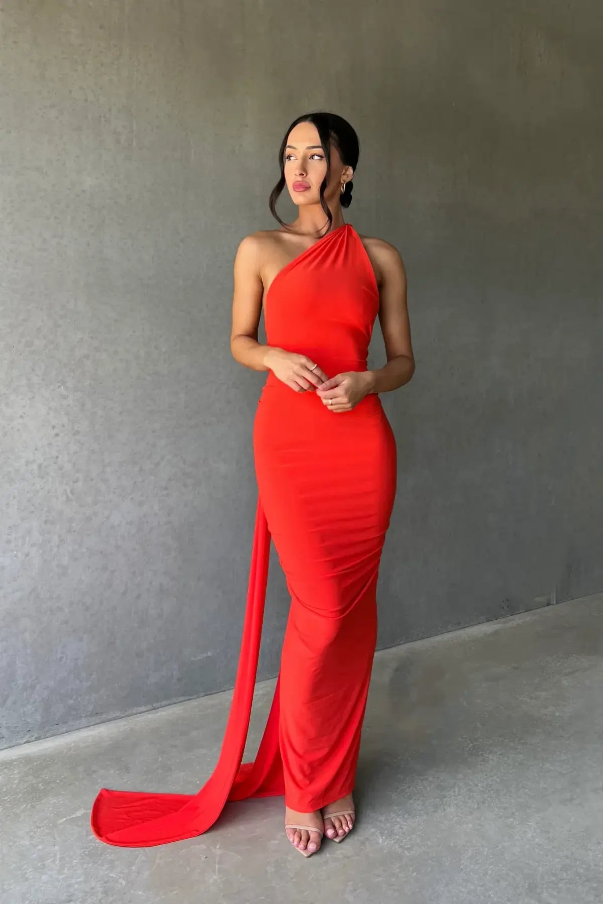 Melani The Label Constantina Gown in Tangerine Size 8 photo 2