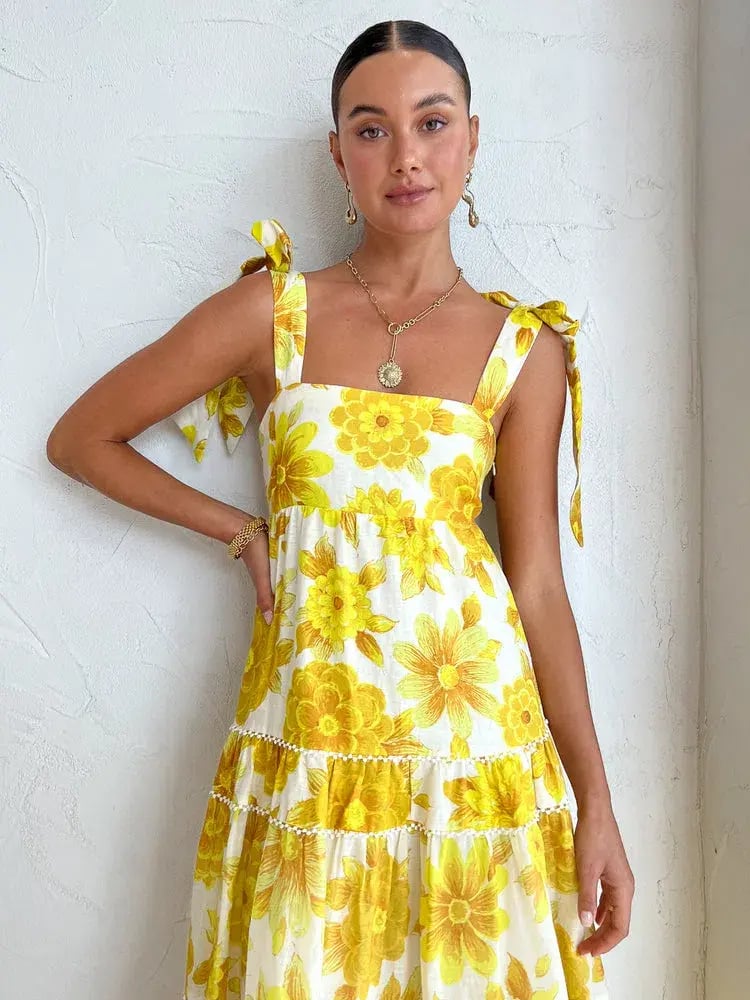 Alemais Sonny Midi Dress in Lemon Size 10 photo 5