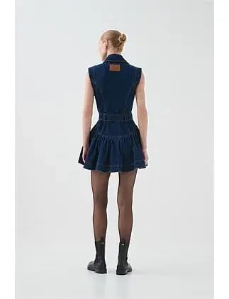 Elena Belted Denim Mini Dress Blue Size 12 photo 2