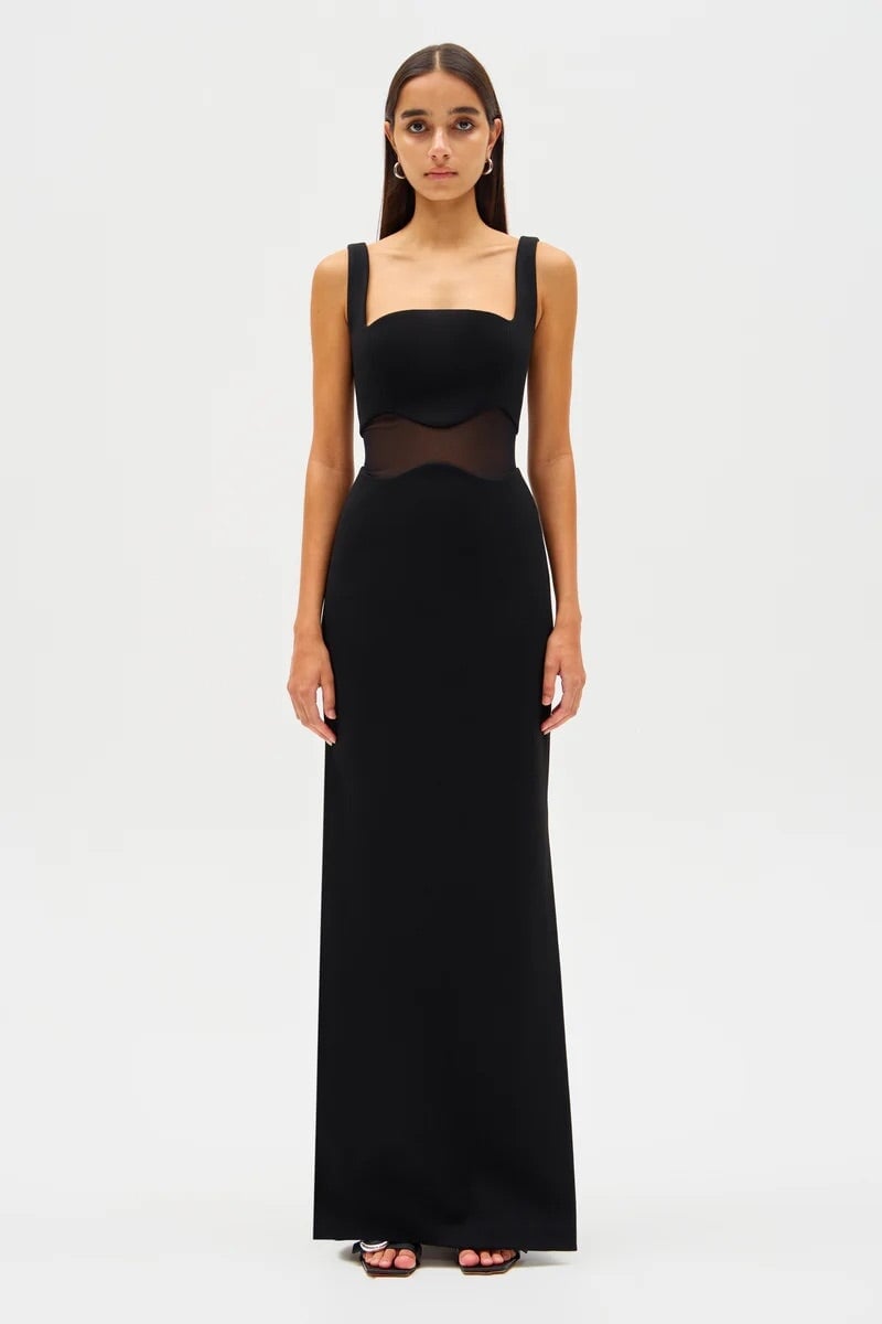Misha Collection Damita Crepe & Mesh Maxi photo 3