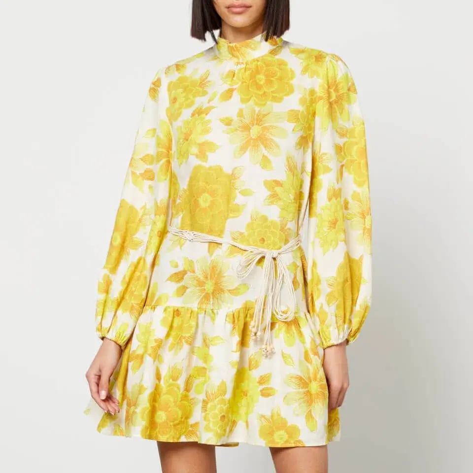 Alemais Sonny Linen Mini Dress Floral Print Size AU 10 photo 2