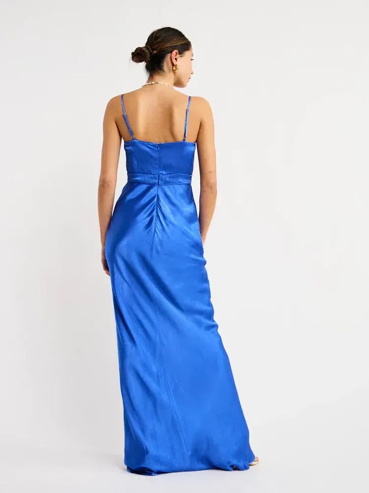 Shona Joy Oliviera Ruched Maxi Dress Blue Size 8 photo 3