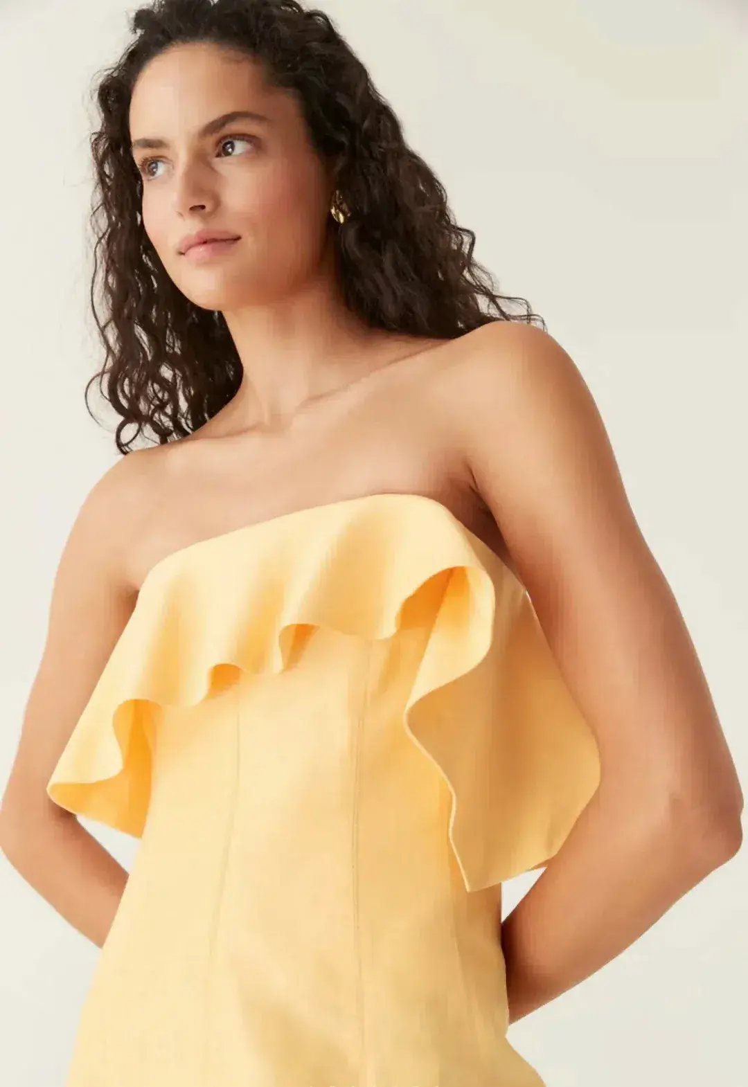 Aje Shallows Strapless Gown Yellow Size 10 photo 2