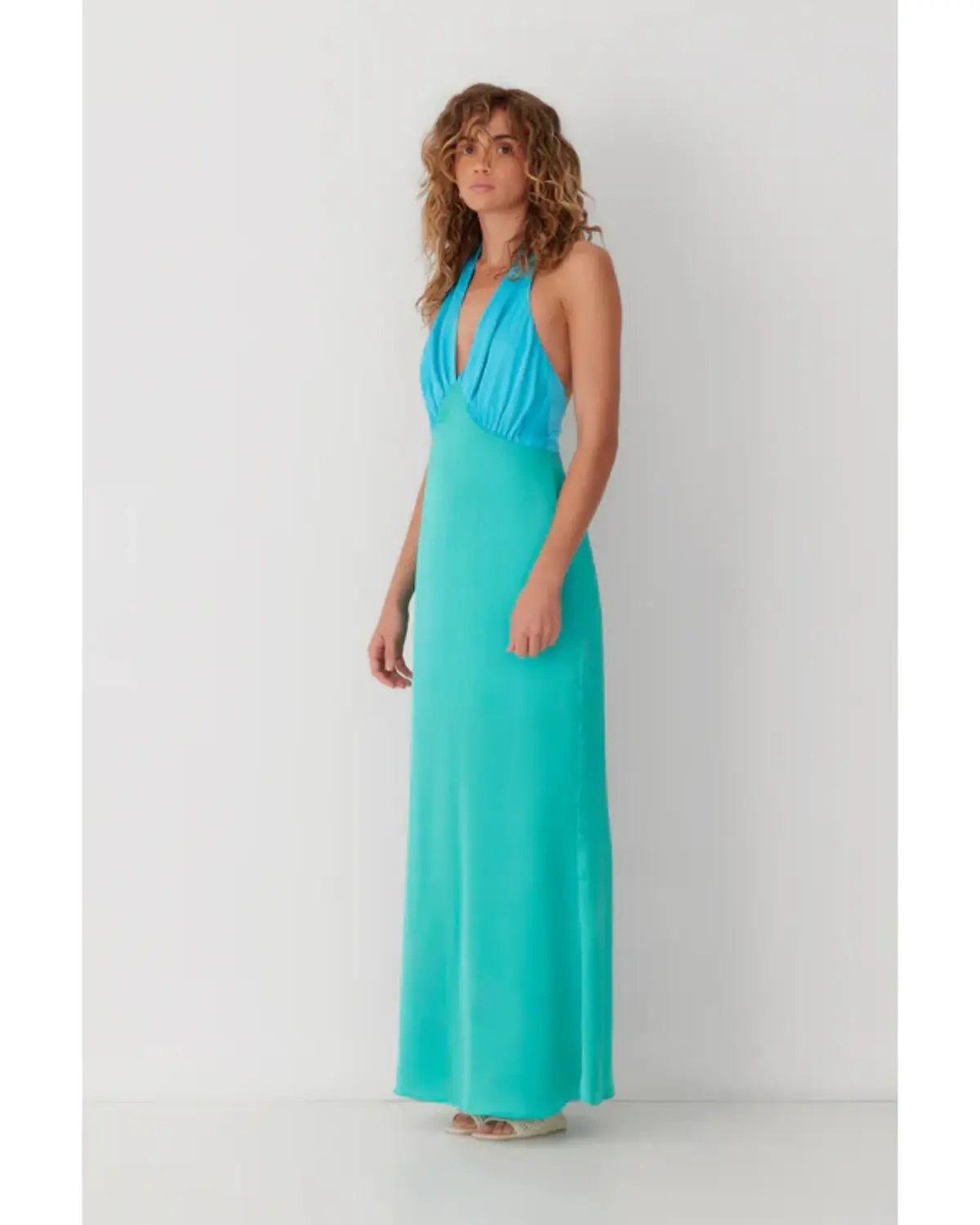The Wolf Gang Oahu Slip Dress Aquamarine Size AU 10 photo 3
