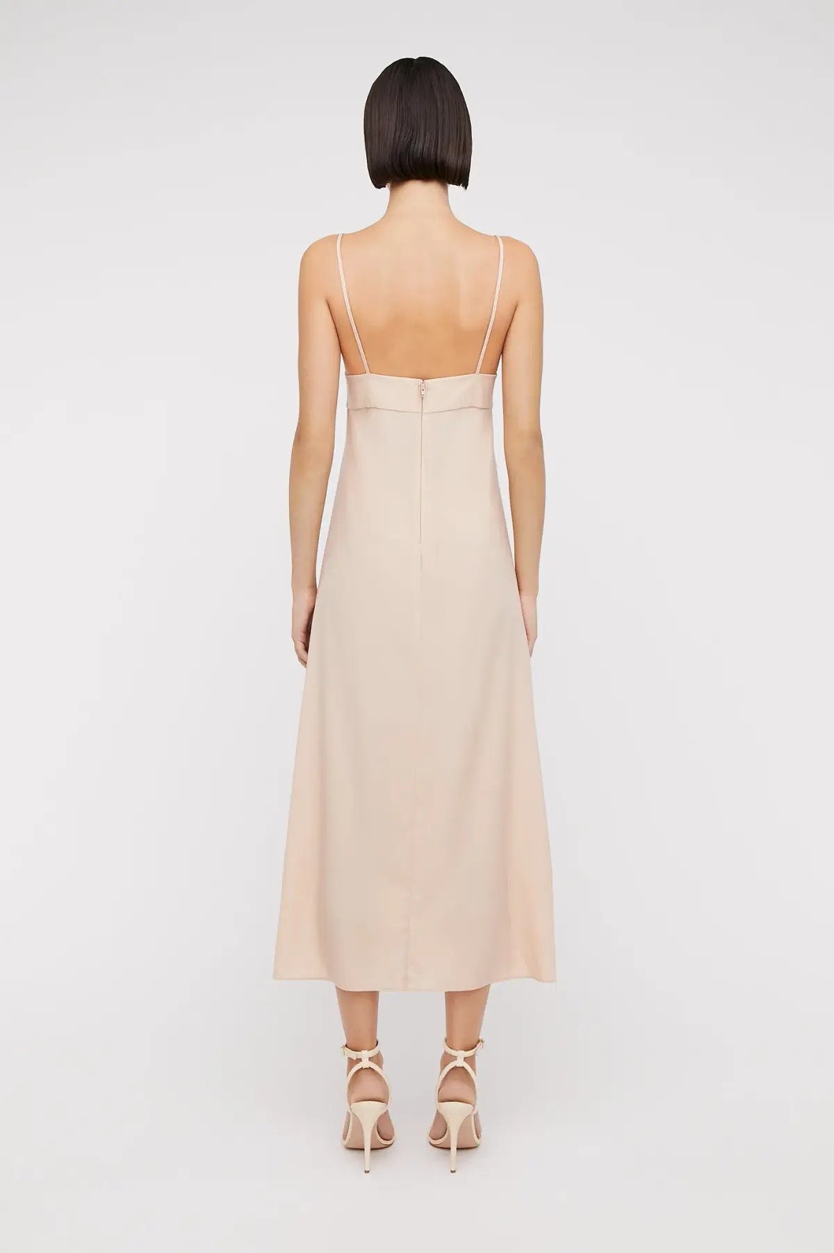 Scanlan Theodore Silk Slip Dress Nude Size 10 photo 3
