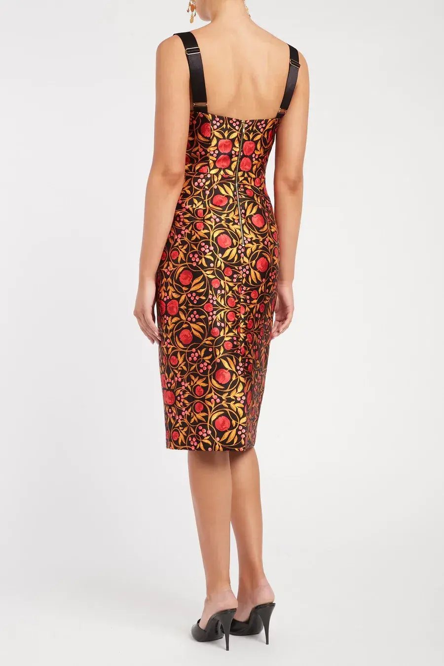 Rebecca Vallance Martine Midi Dress Black Print Size 8 photo 4