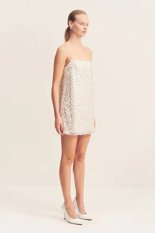 SHONA JOY ASTERI MINI / SILVER SEQUIN / SIZE 12 photo 3
