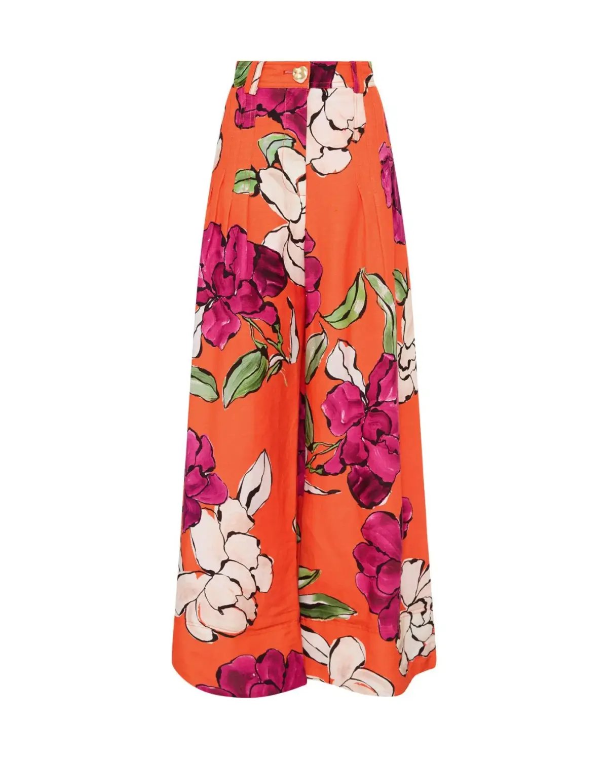 Aje Dazzling Floral Wide Leg Pant in Vivid Camellia Size XL / AU 14 photo 6