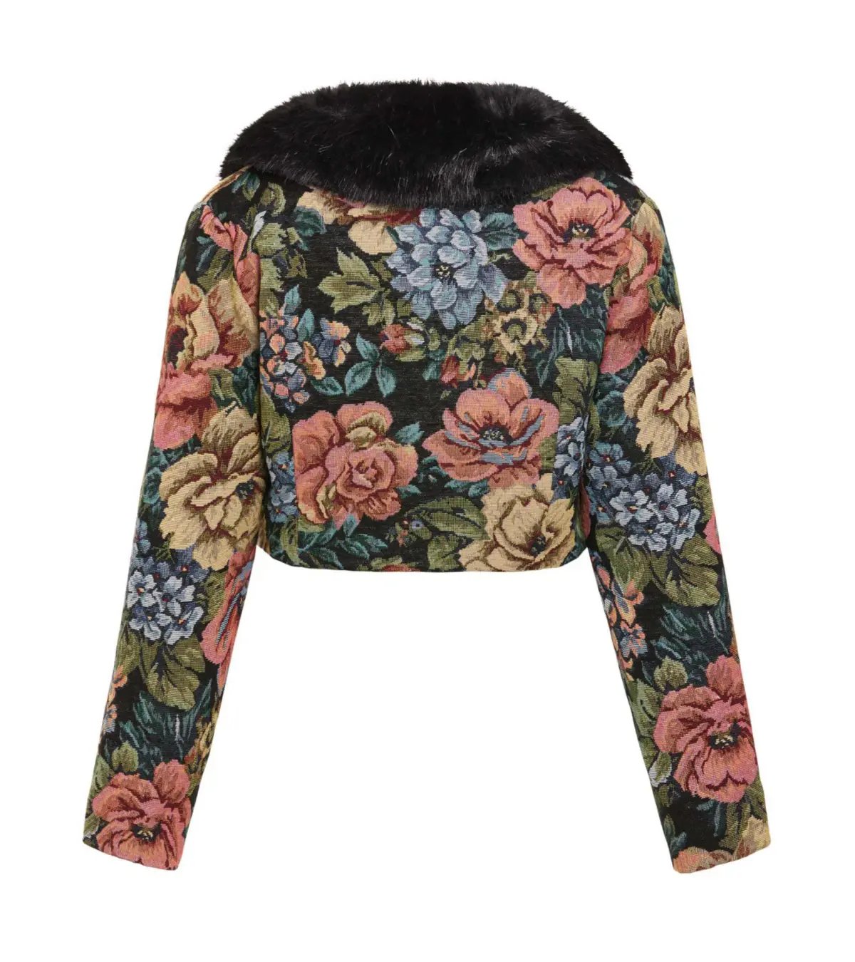 Unreal Fur Monach Cropped Jacket Floral Size 8/S photo 3