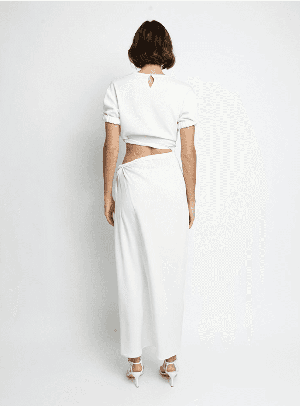 Christopher Esber Rolled T-Shirt Dress White Size 8 photo 6