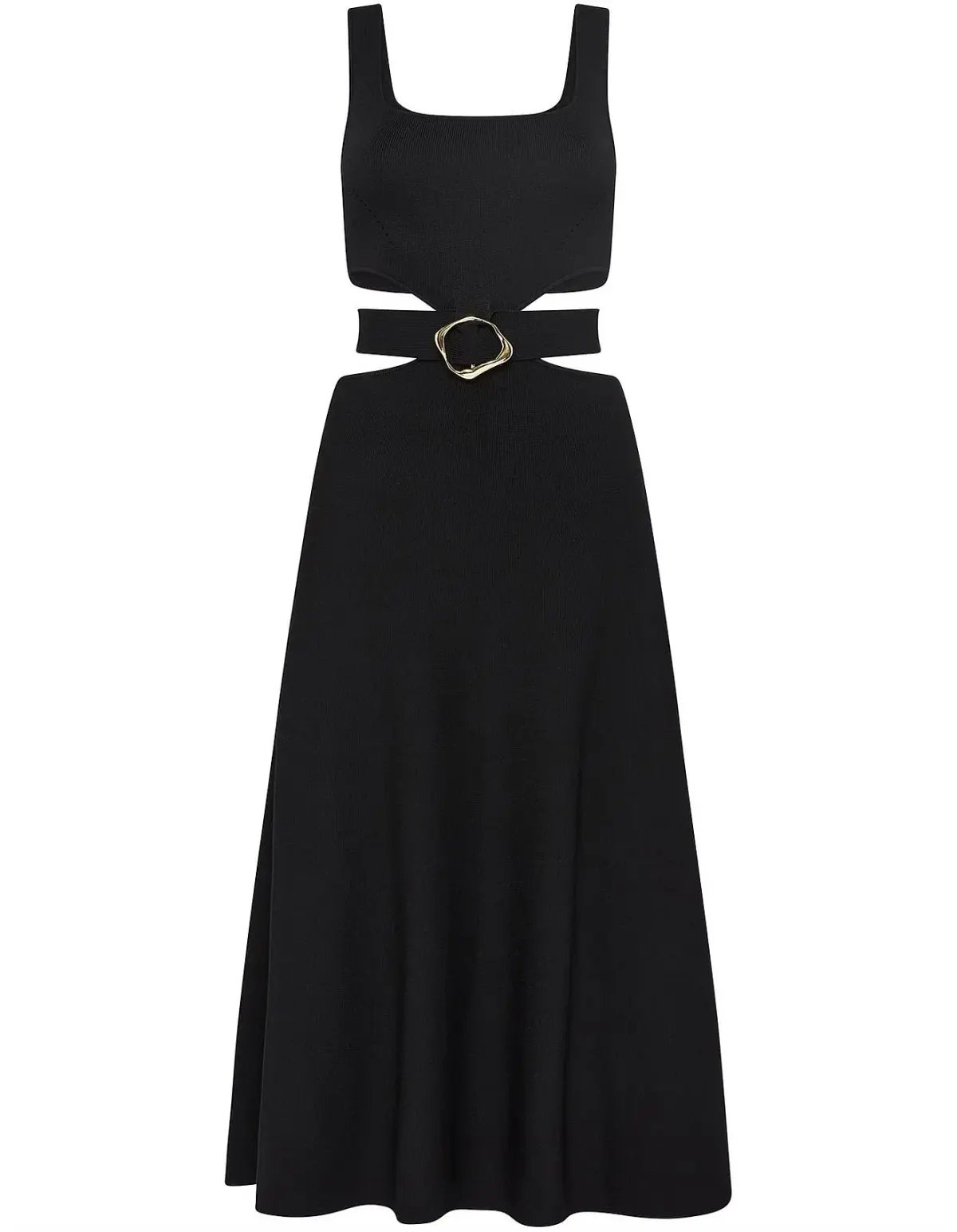 Aje Frey Cut Out Black Midi Dress Size 14 photo 2