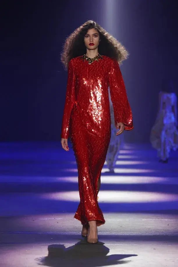 Alemais Geanie Long Sleeve Sequin Gown Red Size 8 AU photo 6