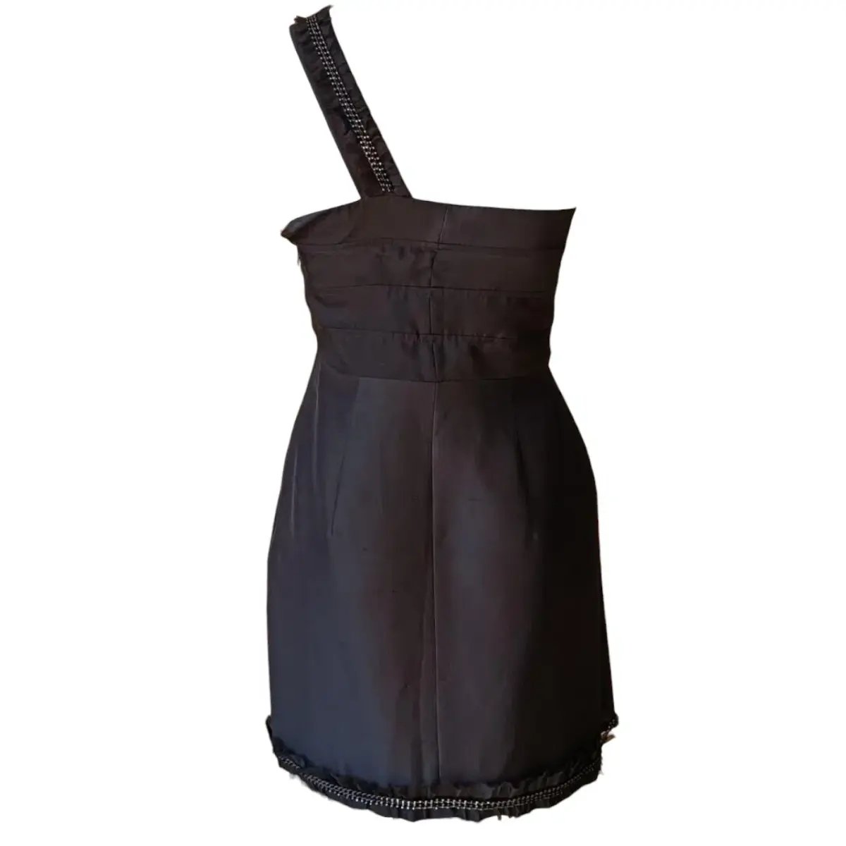 Rachel Gilbert One Shoulder Silk Mini Dress Black Size 0 / AU 6 photo 2