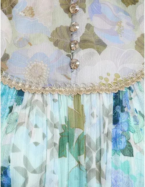 Zimmermann Rhythym Trimmed Billlow Midi Dress Size: 0 photo 2