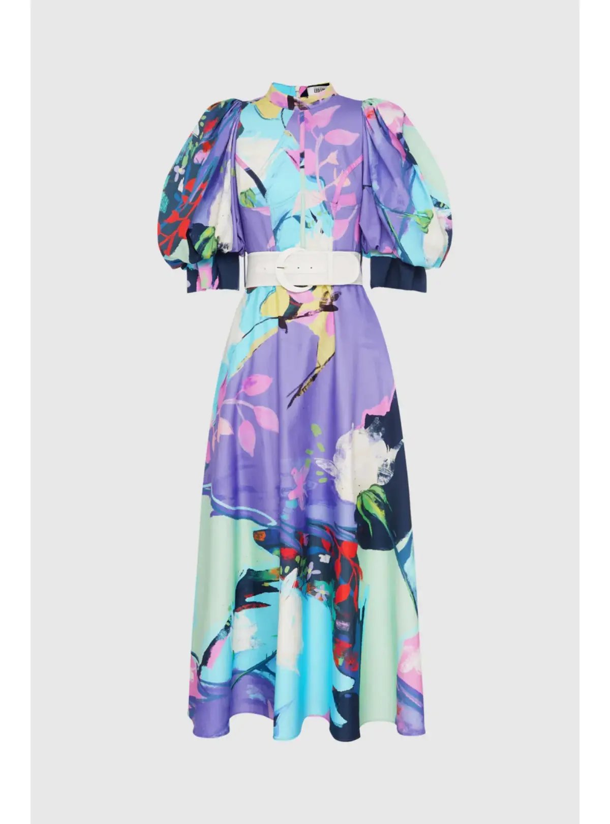 Leo Lin Illusory Cotton Dress Multi Print Size AU 8 photo 3