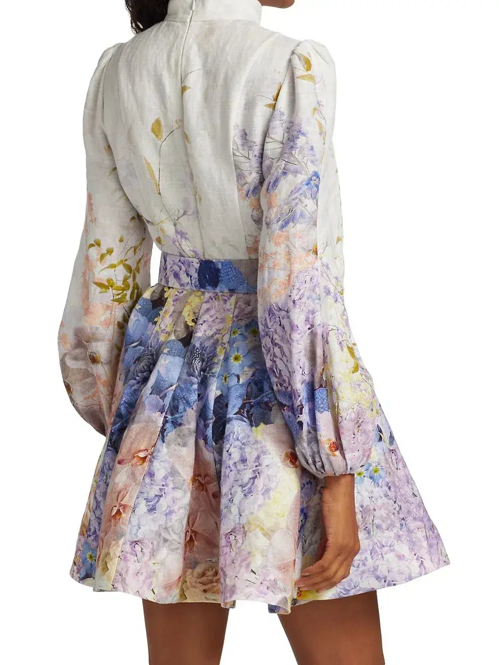 Zimmermann Rhythmic Buttoned Mini Dress Print Size 0/Au 8 photo 2