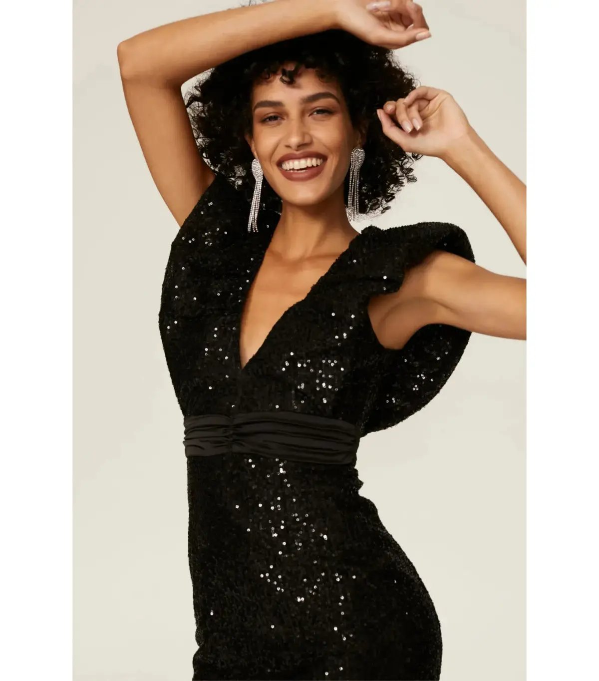 Elle Zeitoune Marla Sequin Mini Dress Black Size XS / AU 6 photo 2