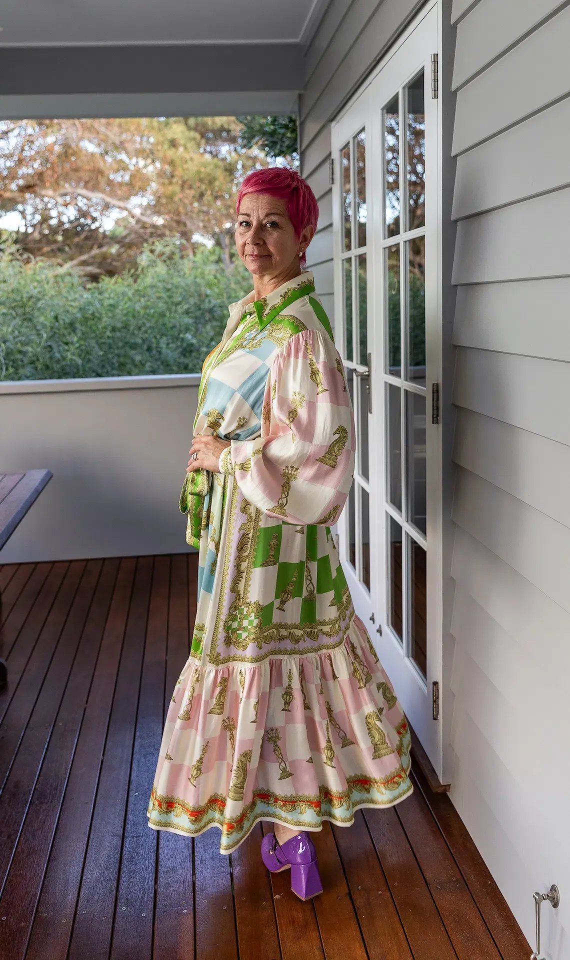 Alemais Checkmate Silk Midi Shirtdress Multi Size 16 photo 4