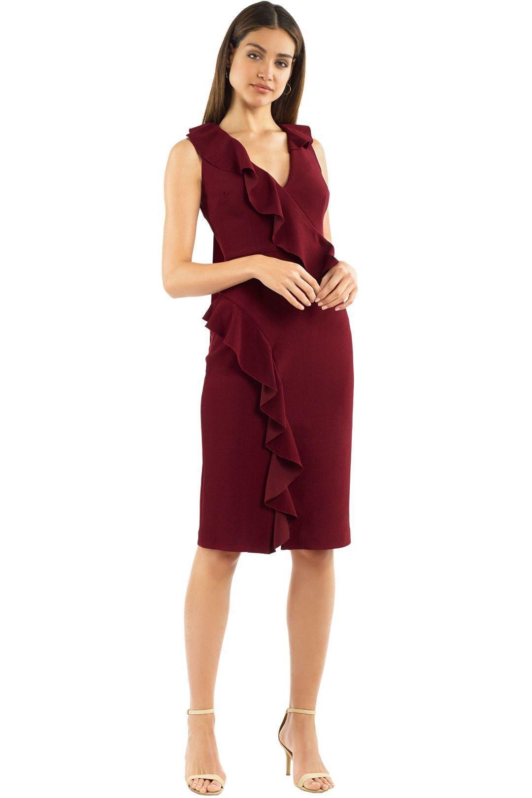 Rebecca Vallance Sylvette Midi Dress Burgundy Size 6 photo 5