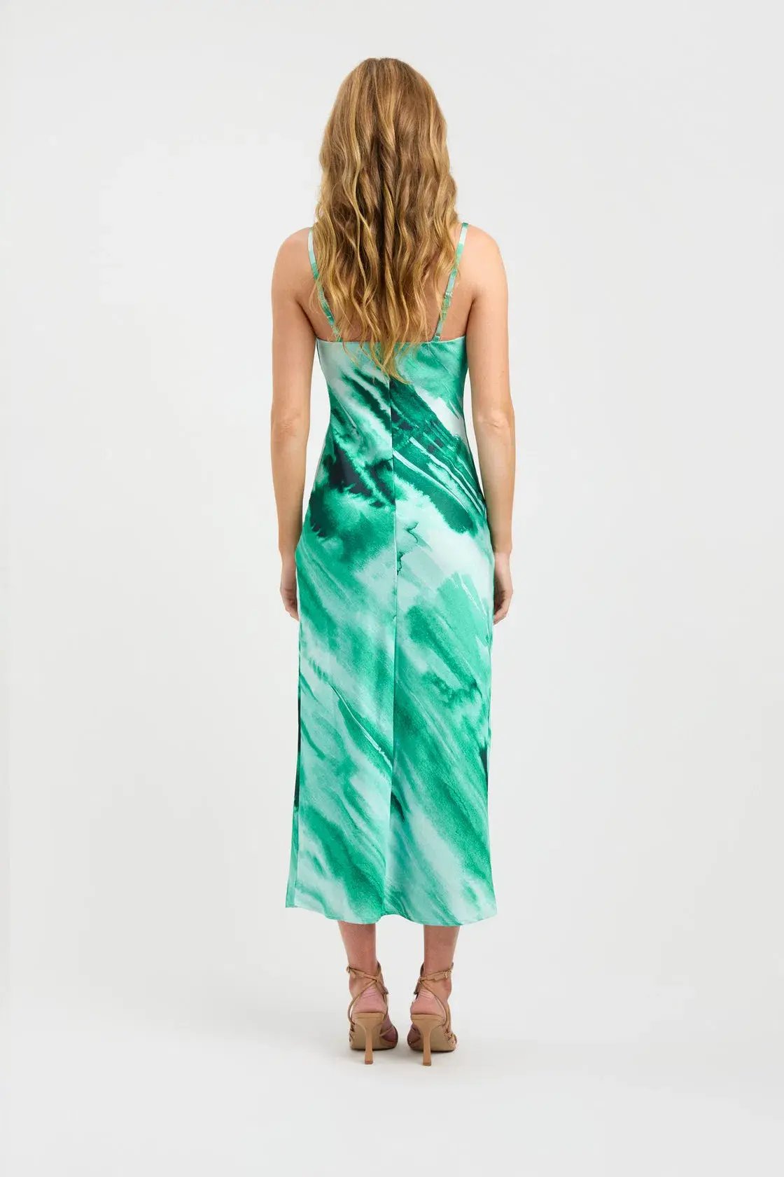 Kookai Gwen Slip Midi Dress Green Size 12 photo 3