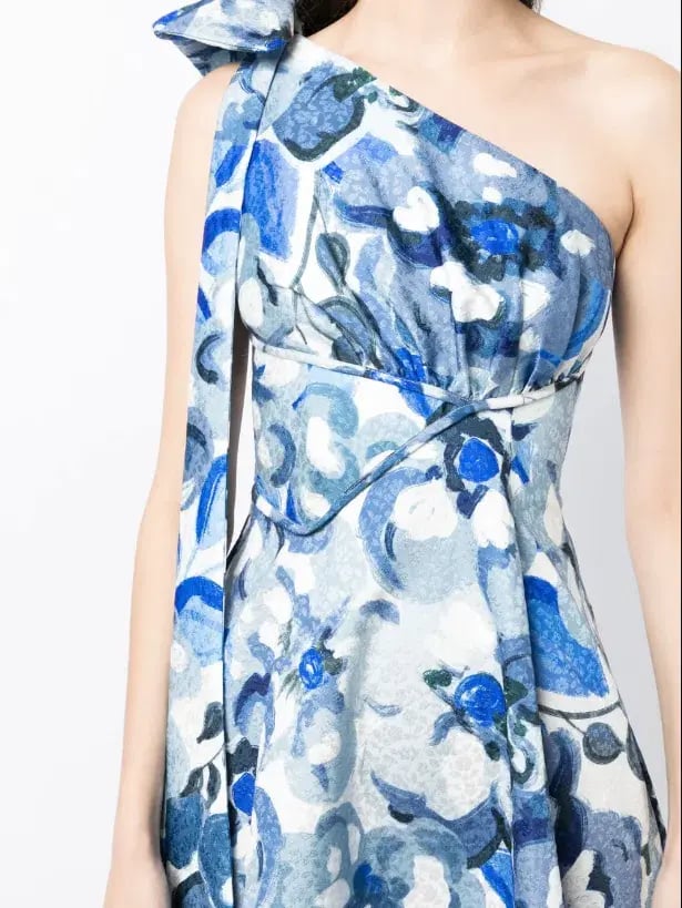 Rachel Gilbert Emiliano Dress Blue Print 0 / AU 6 photo 4