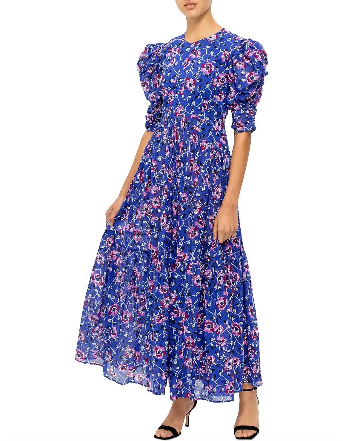 Isabel Marant Etoile Electric Dress Floral Print Blue Size 10 photo 5