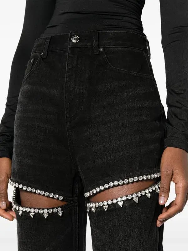 Area Crystal Slit Jeans Black Size 26 / AU 8 photo 3