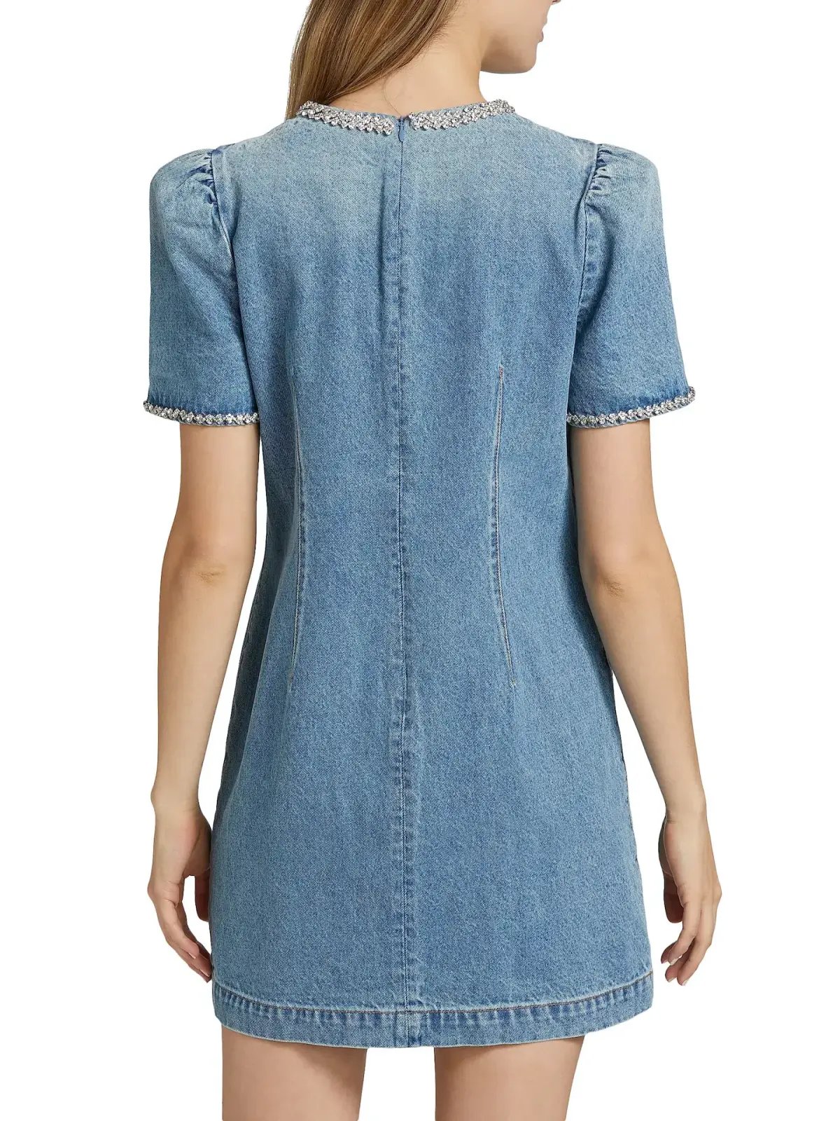 Zimmermann Crush Embellished Denim Mini Dress Blue Moon Size 0 / AU 8 photo 5