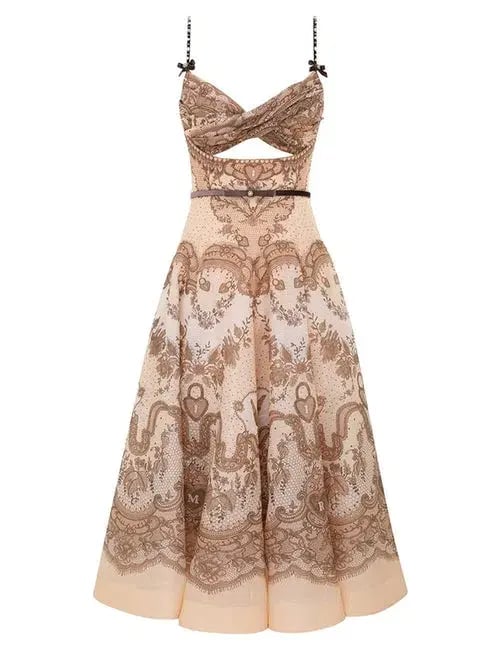 ZIMMERMANN CRUSH TWIST FRONT MIDI DRESS SIZE 8 photo 3