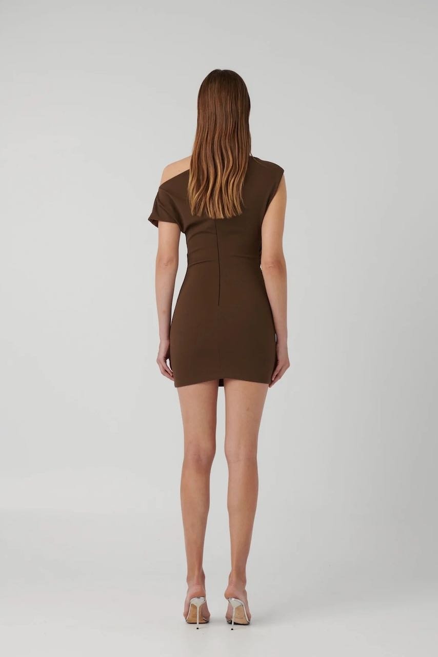 EFFIE KATS SHENISE MINI DRESS - MOCHA photo 3