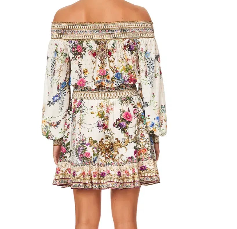 Camilla Off Shoulder Short Dress By The Meadow Print Size M / AU 12 photo 3
