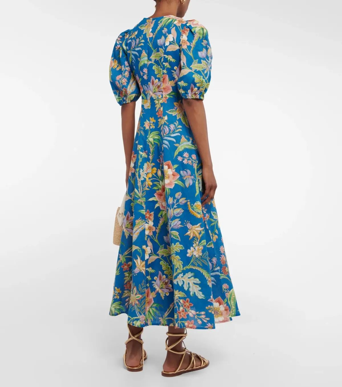 Alemais June Midi Dress Blue Floral Size 16 photo 2