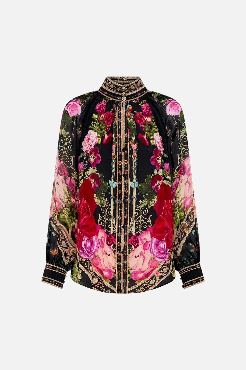 Camilla Reservation For Love Raglan Button Up Shirt Size 8/XXS photo 5