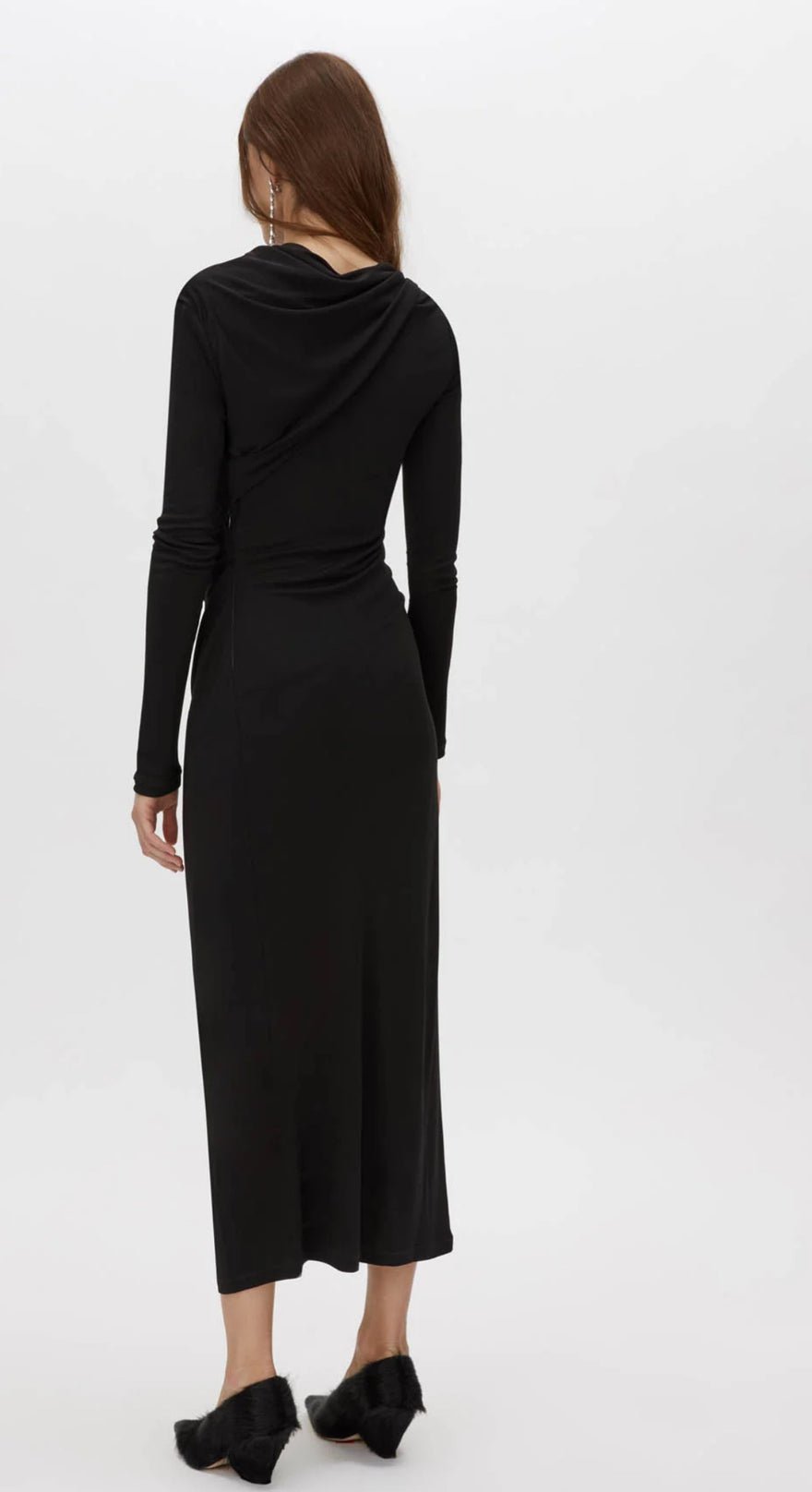 Camilla & Marc Mai Long Sleeve Midi Dress In Black photo 3