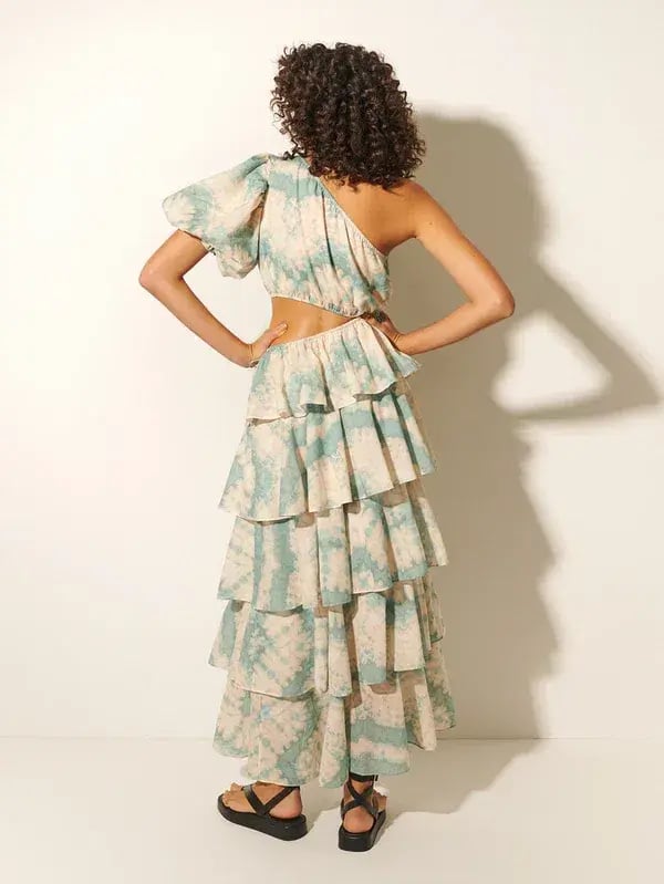 Kivari Mirage One Shoulder Maxi Dress Print Size 12 photo 2