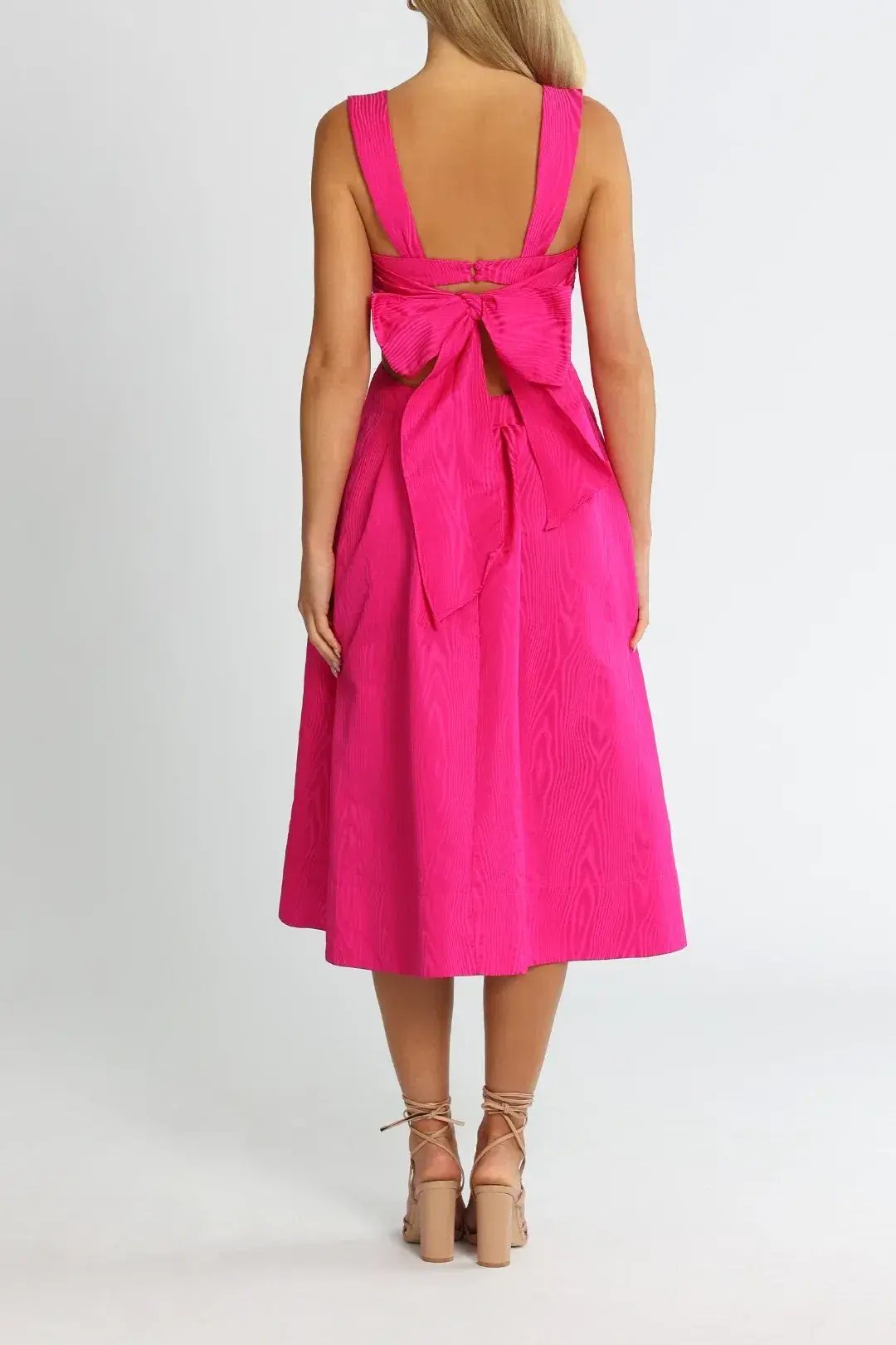 Rebecca Vallance Frenchy Cut Out Midi Dress in Pink Size 6 photo 3