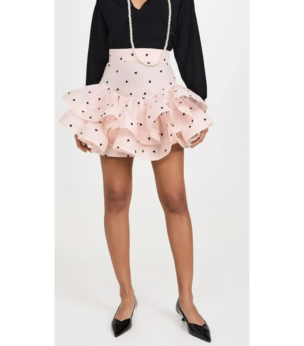 Zimmermann Crush Flip Mini Skirt Pink Hearts Size 1 / AU 10 photo 2