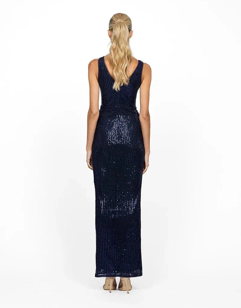 Bariano Delilah Cowl Maxi Dress Navy Size 6 photo 3