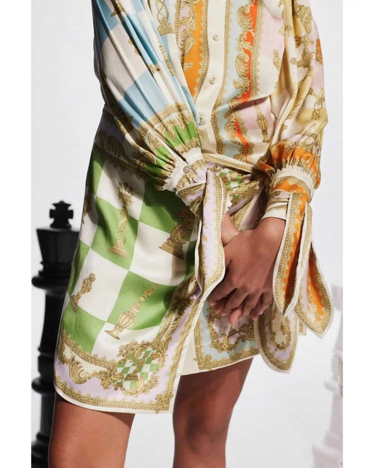 Alemais Checkmate Silk Mini Dress Multi Size AU 12 photo 4
